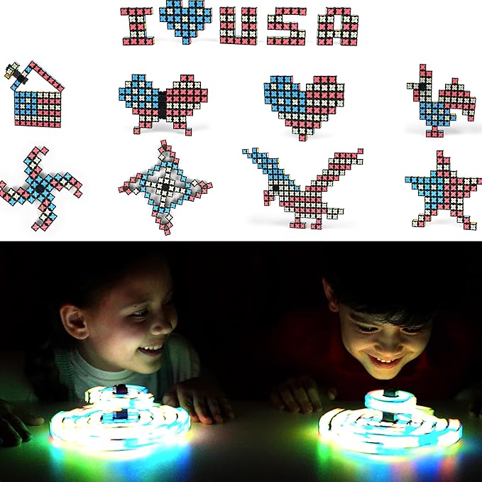 TOSY Magnet Cube 4x4 - 560 Magnets, 70 Blocks, 8 in 1 Toy: Puzzle Cube Game, Creative Building Blocks, Transformable Fidget Spinner, Infinity Cube, Magnet Tiles, UV Flashlight, Glowing STEM/STEAM Toy