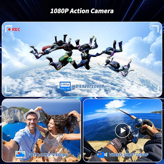 1080P Mini Action Camera, Magnetic Mini Body Cam, Portable Small Sports Camera, HD 1080P Action Camera with Display Screen for Bicycle and Motorcycle Helmet Camera for Work, Travel, Pet Walking