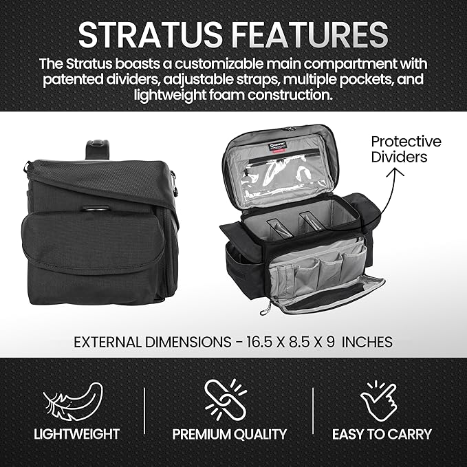 Tamrac Stratus 10 Camera Bag for Photographers, Camera Case for Photography Accessories, Shoulder Bag for DSLR and Mirrorless Cameras, Crossbody Camera Bag with Tripod Holder Strap - Black