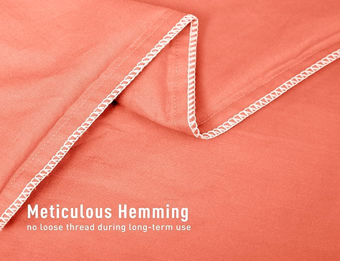 Sunflower King Pillowcases Set of 2, 100% Cotton King Size Pillow Cases 2, 20×40 inches Coral, Soft and Breathable