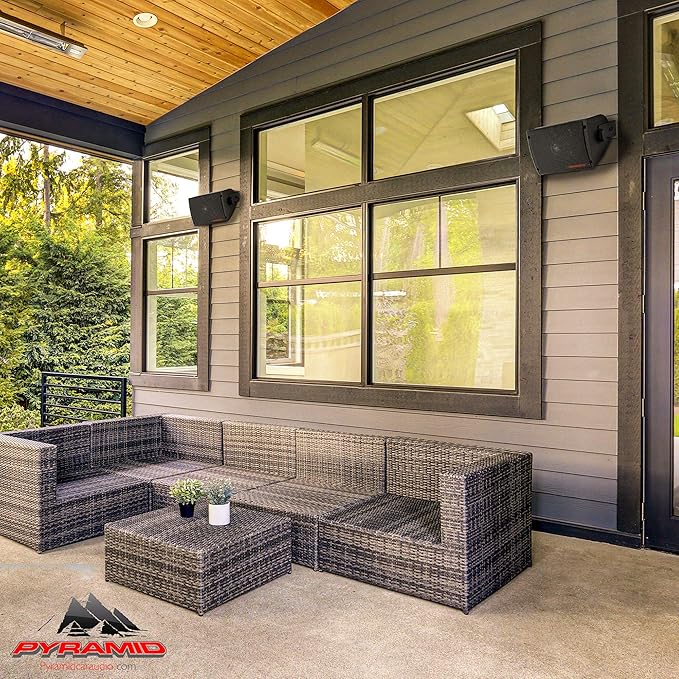 Pyramid 300 Watt 3-Way Mini Box Speaker System (Pair), Wall Mountable Indoor/Outdoor Surround Sound Speakers with 3.25" Woofer, 2" Midrange, 1" Tweeter, ABS Sealed Enclosure, Mounting Kit Included