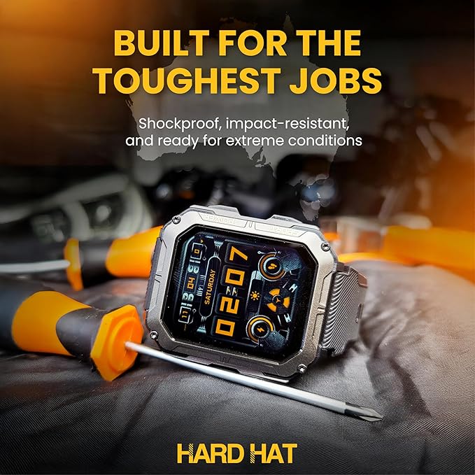 Rugged Smart Watch for Men, Original Smartwatch, Waterproof Digital Watch for The Toughest Jobs, with Fitness Trackers, Heart Rate Monitor, IP68, Pedometer, Workout Modes and More