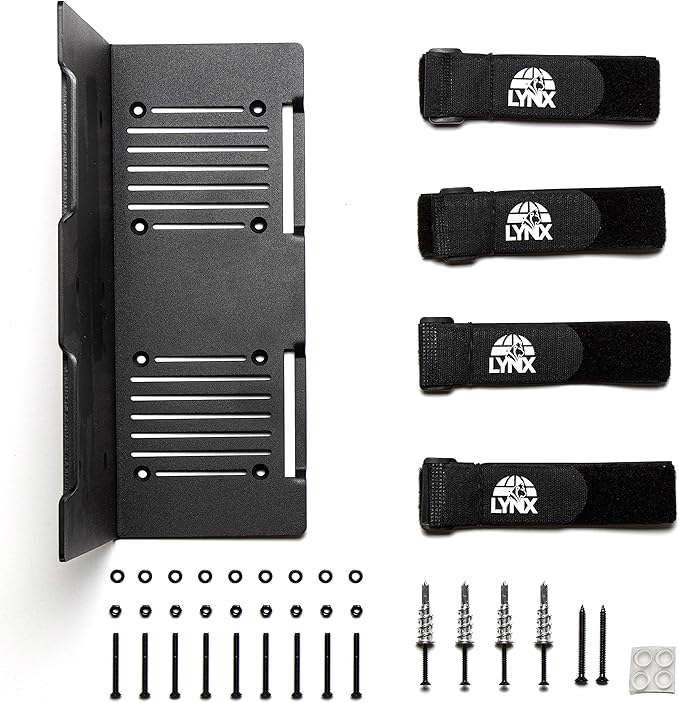 Wall Mount | Vented Computer UPS NAS Server Workstation Uninterruptible Power Supply Wall Bracket Kit with Hardware & Straps + 80mm Case Fan Attachment Points (Fans Not Included) (Small)