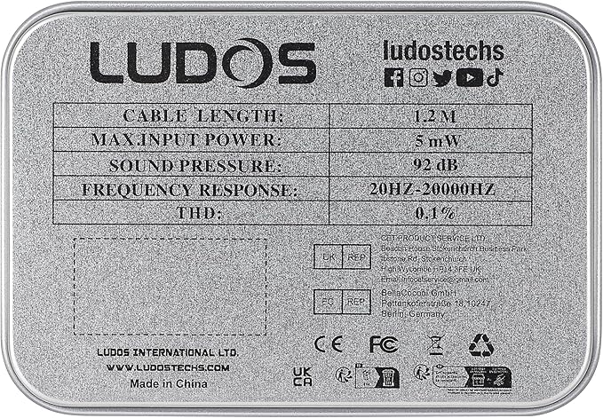 LUDOS Clamor Wired Earbuds in-Ear Headphones, 5 Years Warranty, Earphones with Microphone, Noise Isolating Ear Buds, Memory Foam for iPhone, Samsung, School Students, Kids, Women, Small Ears - Gold