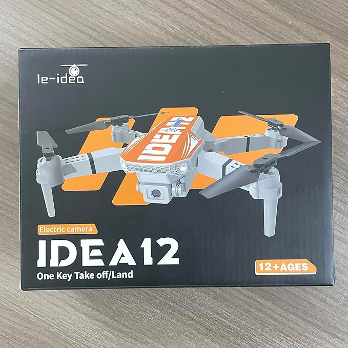 LE-IDEA Mini Drone with Camera 1080P, IDEA12 FPV Foldable Drone for Adults, 270° Obstacle Avoidance, One-Key Take Off/Landing, Headless Mode, 3 Speed Adjustment, RC Quadcopter for Beginners (Orange)