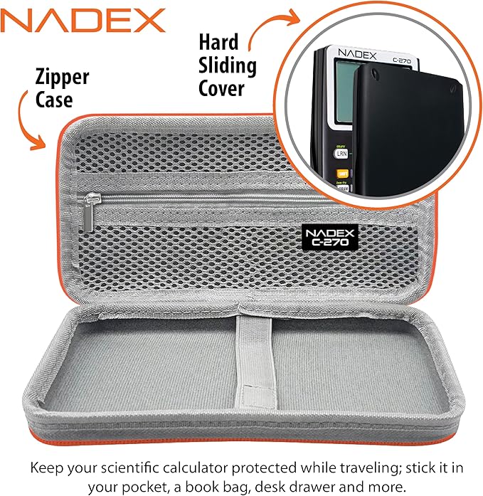 Scientific Calculator with Graphing, Includes Carrying Case, for College and High School Students, Calculus, Algebra, Geometry, Trigonometry, Statistics, Physics, Chemistry, Orange