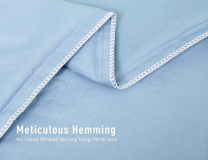 Sunflower Queen Pillowcases Set of 2, 100% Cotton Queen Pillow Cases 2, 20×30 inches Ashley Blue, Soft and Breathable