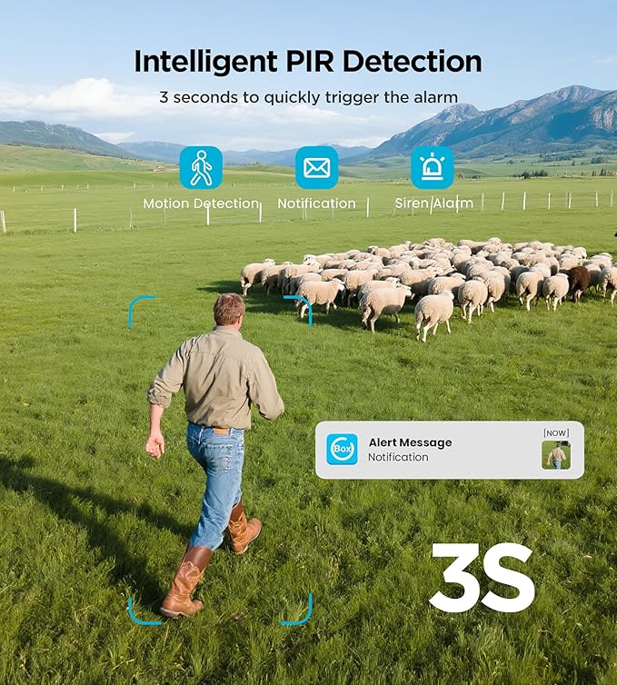 4G LTE Cellular Solar Security Camera Outdoor: No WiFi Solar Powered Security Camera Outdoor Built in SIM Card 2K Battery Wireless Cameras for Home Surveillance Outside 360° Live View Motion Detection