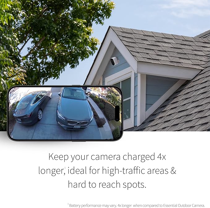 Arlo Essential XL Security Camera 2K | Indoor - Outdoor | 2nd Gen | 4X Longer Battery | Wire-Free with Spotlight, 2-Way Audio, Color Night Vision, Live Stream, Motion Activation, Notifications-White