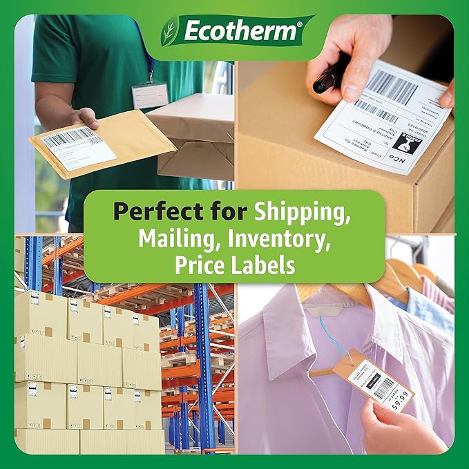 3" x 2" Mobile Printer Labels | 25 Rolls | 5250 Labels | fits Zebra ZQ630, QL420, QL320 and QLn420 Printers | Black Mark On Liner | .75" Core Rolls | by Ecotherm