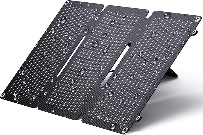 BigBlue 20W Portable Solar Panel with Kickstands, USB-A and USB-C(5V/2.4A per Output), Solar Panel Charger for Camping, Higher Efficiency, IP65 Waterproof, Compatible with Phones, Tablets, Power Bank