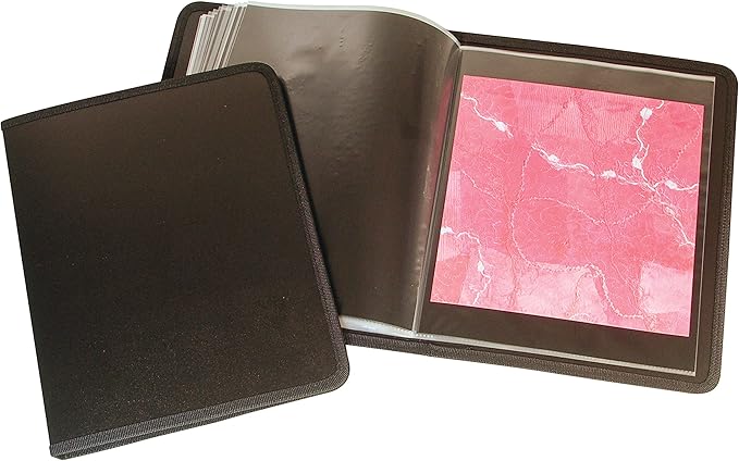 Alvin APB0406 Art Presentation Book, Great for Presentations or Storage, Acid-free, 4" x 6" Dimensions, Comes with 24 Top Loading Polypropylene Pages, Can Hold up to 48 Photos, Black.