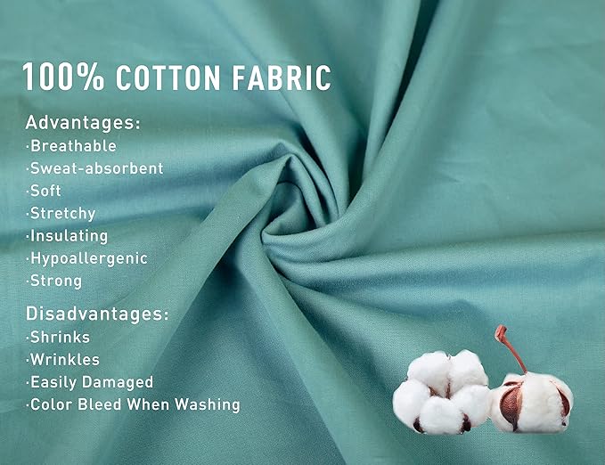 Sunflower King Pillowcases Set of 2, 100% Cotton King Pillow Cases 2, 20×40 inches Lagoon, Soft and Breathable