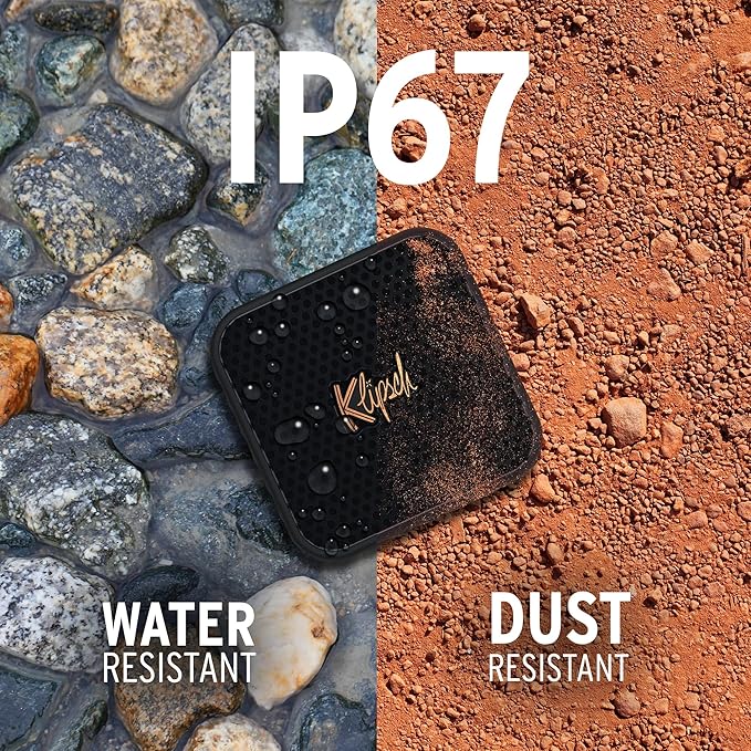 Klipsch The Austin Portable Bluetooth Speaker with a 1.5" Full Range Driver, IP67 dust and Waterproof Rating, 12 Hours of Playtime for a Premium Live Concert Experience