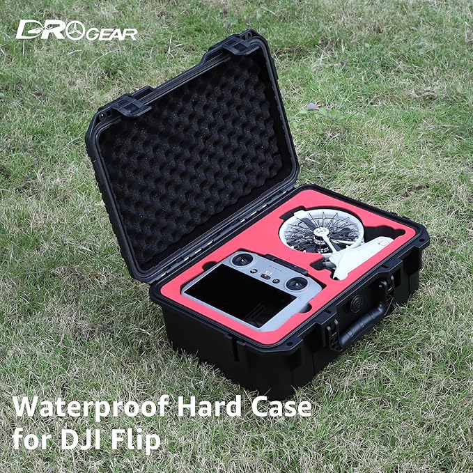 Travel Hard Case for DJI Flip, Fly More Combo | Holds Up to 7 Batteries, Fits Drone, DJI RC 2 / RC-N2 Remote Controller, Charging Hub & Accessories | IP67 Waterproof, Shockproof, Dustproof