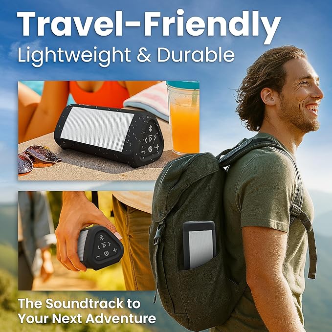 OontZ Ultra Portable Bluetooth Speaker 5.0, 2 Pack - IPX7 Waterproof, 14W Sound, 20-Hr Battery, 100ft Wireless Range, Deep Bass and Clear Audio, Durable Shower Speaker for Pool or Beach (White)