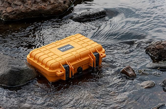 MEIJIA Portable All Weather Waterproof Protective Hard Case, Small Camera Case,Dry Case with Customizable Foam,Fit Use of Drones, Camera,Equipments, 11.65 ”x8.35”x3.78”