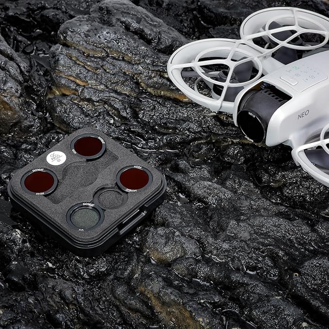 Skyreat Neo ND Filter Set,Multi-Coated Magnetic ND Filters Compatible for DJI Neo Drone Accessories -5 Pack (UV, ND8, ND16, ND32, ND64)