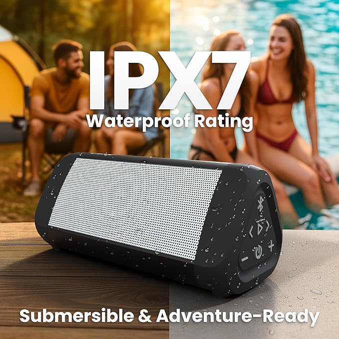OontZ Ultra Portable Bluetooth Speaker 5.0 - IPX7 Waterproof, 14W Enhanced Sound, 20-Hr Battery, 100ft Wireless Range, Deep Bass and Clear Audio, Durable Shower Speaker for Pool or Beach (White)