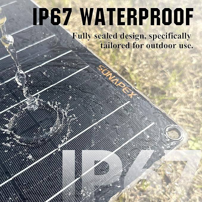 SUNAPEX 5W 12V Solar Panel Battery Charger Maintainer, Portable Waterproof Solar Trickle Charger with Built-in Charge Controller, Cig Plug, Alligator Clips, O-Rings for Car, Truck,Tractor, Boat, etc