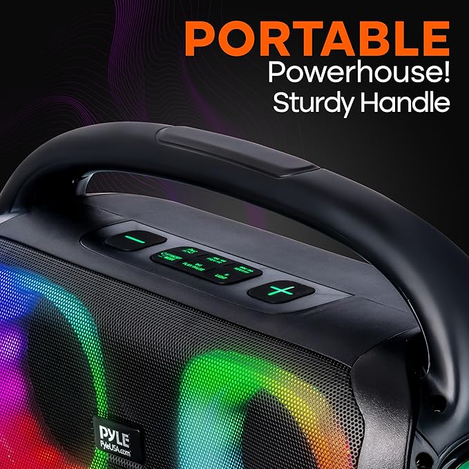 Pyle 160W Dual 5-Inch Bluetooth Boombox Speaker with True Wireless Stereo – Deep Bass, Crisp Treble, LED Display, Built-in Rechargeable Batteries – Large Portable Bluetooth Speaker