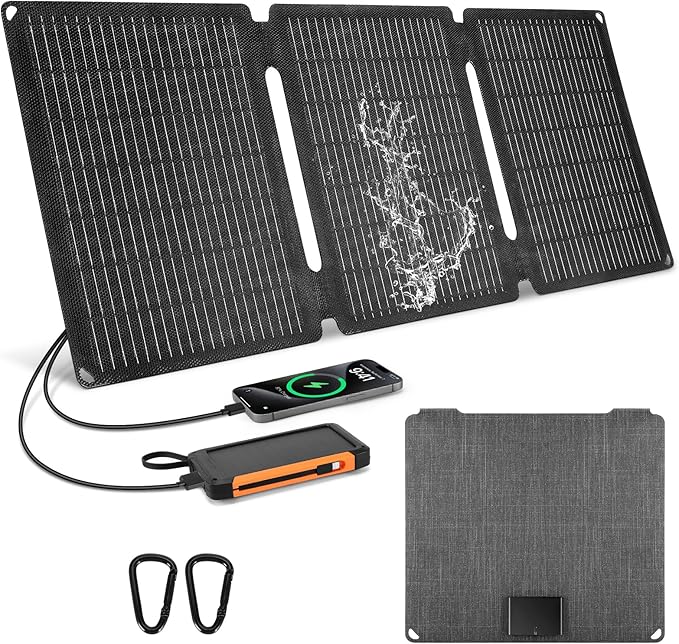 35W Portable Solar Panel Charger QC3.0 USB C Solar Panel Waterproof Dustproof 12v Solar Battery Charger