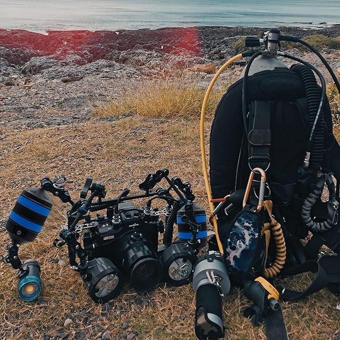 Buoyancy Float Arm,DIVTEK Dive Bracket with Nauticam Bayonet Mount Improved Lightweight for Underwater Camera Tray Scuba Dive Video Lights Arms