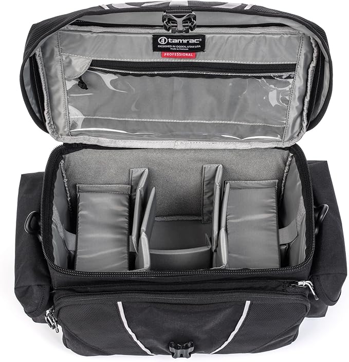 Tamrac Stratus 10 Camera Bag for Photographers, Camera Case for Photography Accessories, Shoulder Bag for DSLR and Mirrorless Cameras, Crossbody Camera Bag with Tripod Holder Strap - Black