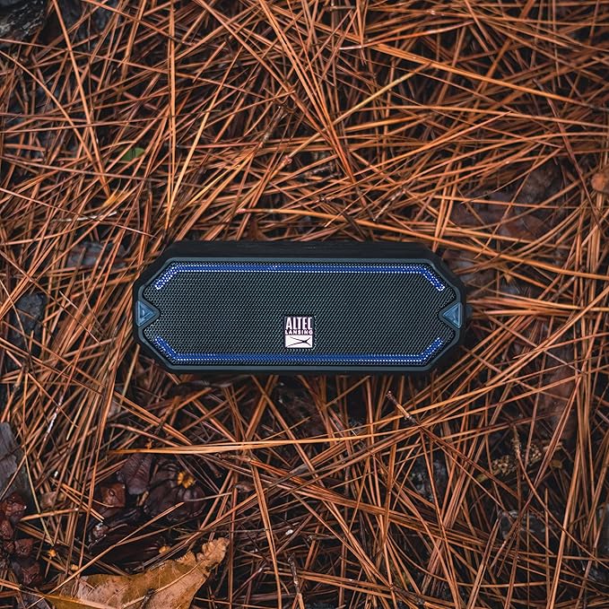 Altec Lansing - HydraBlast Wireless Portable Bluetooth Speaker, IP67 Waterproof for Parties, USB C Rechargeable Outdoor Speakers with Built in Phone Charger and LED Lights, 20 Hour Playtime