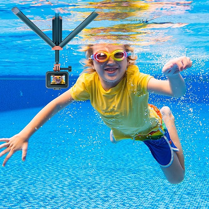 AKASO Floating Selfie Stick Tripod for Gopro Hero 13/12/11/10/ 9/Max/DJI Osmo Action EK7000/Brave 4/Brave 7 LE/Brave 7 Action Camera Handle Mount Accessories