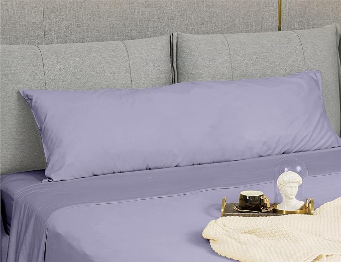 Sunflower Body Pillowcase 100% Cotton Long Pillow Cover/Case Envelope Closure 1 Pack, 21×54 inches Lavender Aura, Soft and Breathable
