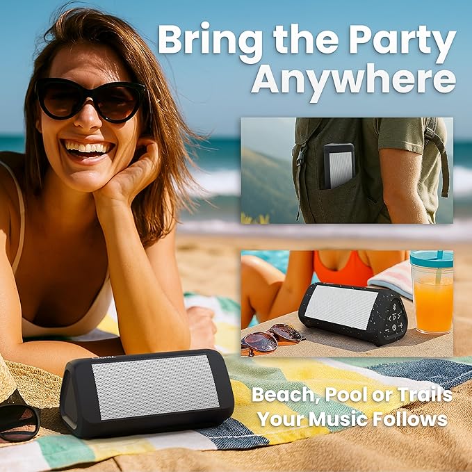 OontZ Ultra Portable Bluetooth Speaker 5.0 - IPX7 Waterproof, 14W Enhanced Sound, 20-Hr Battery, 100ft Wireless Range, Deep Bass and Clear Audio, Durable Shower Speaker for Pool or Beach (White)