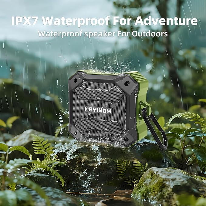 Portable Bluetooth Speaker with IPX7 Waterproof 5W Small Wireless Speakers with TWS Pairing,TF Card/AUX,12 Hours Playtime for Outdoor,Camping,Bathroom,Travel,Beach Use,Gift Ideas