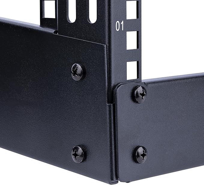 StarTech.com 2-Post 8U Desktop Server Rack, Small Open Frame 19in Computer Rack, Compact Network Rack for AV / Studio / Data / IT Equipment, Free Standing Two-Post Home/Office Rack , TAA (RK8OD)