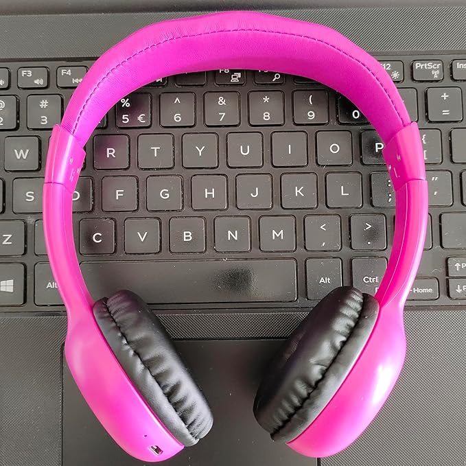 Kids Wireless Headphones, Over-Ear Design with Bluetooth 5.0, Adjustable Over-Ear Design, Available in Blue, Black, Pink (Pink)