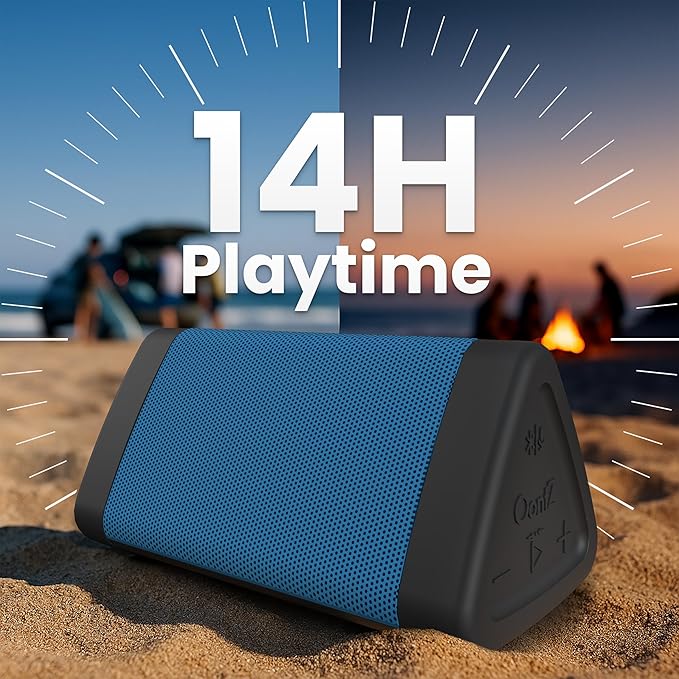 Upgraded Angle 3 Bluetooth Speaker - IPX5 Water-Resistant 5.0 Bluetooth Speaker with 100Ft Wireless Range and Powerful 10W Output by OontZ (Blue)