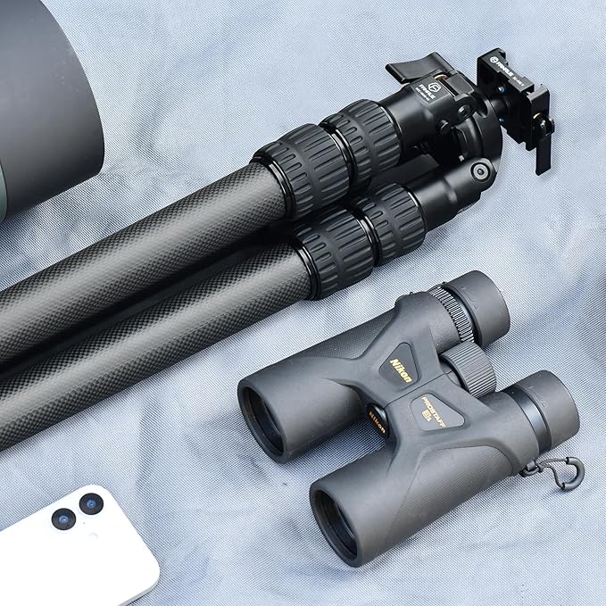 FANAUE Carbon Fiber Tripod for Hunting,360 Degree BallHead,with Arca Swiss Quick Release Plateand Hands-Free Operation for Hunting, Shooting, and Outdoors - HTC-4030-45