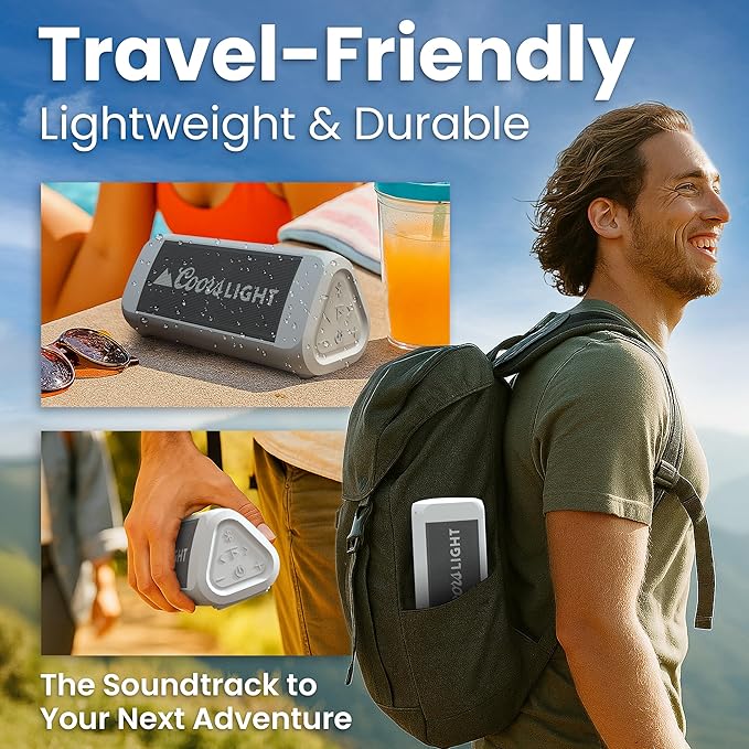 OontZ Ultra Portable Bluetooth Speaker 5.0 - IPX7 Waterproof, 14W Enhanced Sound, 20-Hr Battery, 100ft Wireless Range, Deep Bass and Clear Audio, Durable Shower Speaker for Pool or Beach (Coors White)