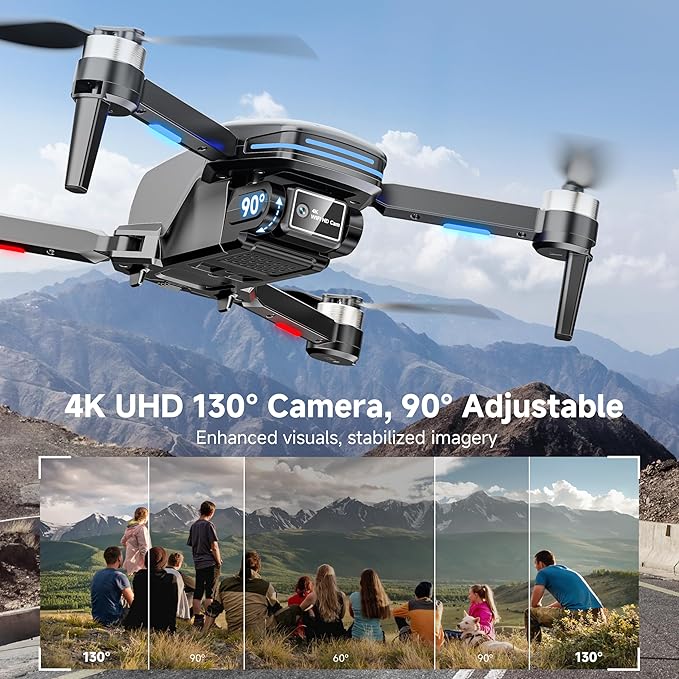 Drone with Camera 4K for Kids Adults, Brushless Motor Mini Foldable RC Drones with Propeller Guards for Beginners, One Key Take Off/Land, Voice Control, Anti-Lost Alarm, Gift Toys for Men Boys