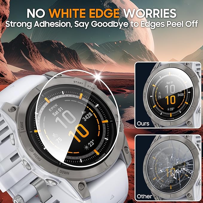 4+6 Pack for Garmin Epix Gen 2 Screen Protector Tempered Glass,Screen Protector Precise Fit 9H Hardness Scratch Resistance for Garmin Epix Gen 2 47mm