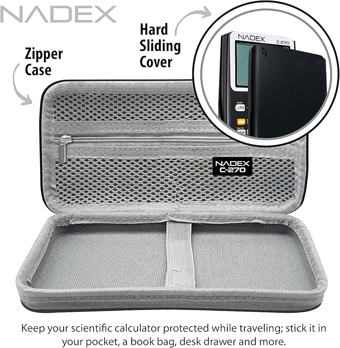 Scientific Calculator with Graphing, Includes Carrying Case, for College and High School Students, Calculus, Algebra, Geometry, Trigonometry, Statistics, Physics, Chemistry, Black