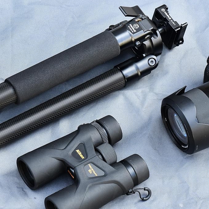 FANAUE Carbon Fiber Tripod for Hunting with Arca-Swiss Quick Release，Lightweight, Stable Design, Shooting Rest, and Hands-Free Operation for Hunting, Shooting, and Outdoors-HT-3230-45