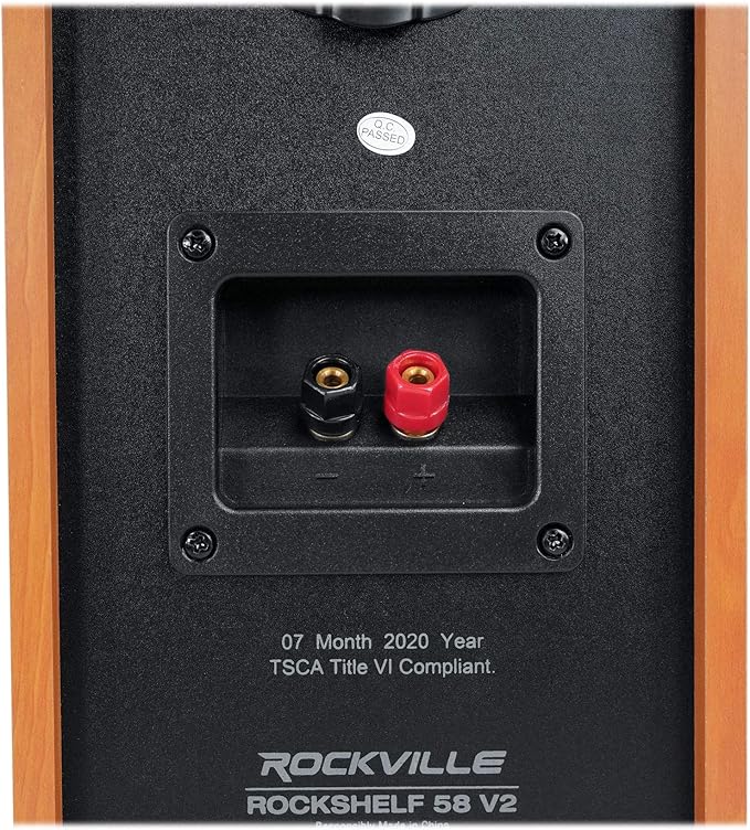 Rockville Pair RockShelf 58C V2 360W 5.25" Bookshelf Speakers, 8 Ohm, Kevlar Woofers, Silk Dome Tweeters, MDF Wood Grain Cabinet, for Home Theater and Music