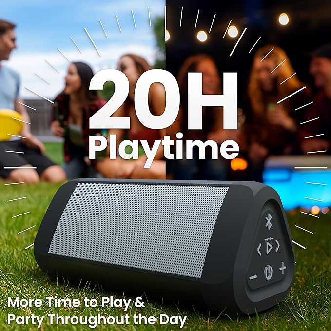 OontZ Ultra Portable Bluetooth Speaker 5.0 - IPX7 Waterproof, 14W Enhanced Sound, 20-Hr Battery, 100ft Wireless Range, Deep Bass and Clear Audio, Durable Shower Speaker for Pool or Beach (White)