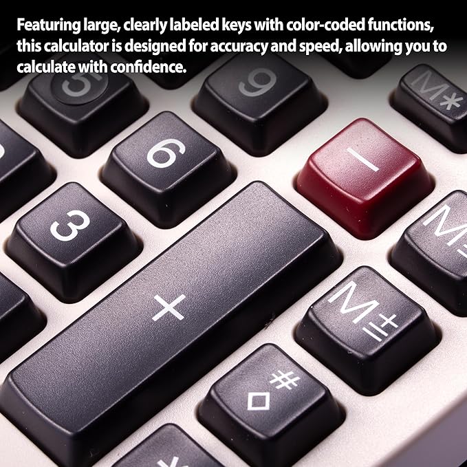 Victor Printing Calculator, 1208-2 Compact and Reliable Adding Machine with 12 Digit LCD Display, Battery or AC Powered, Includes Adapter,White