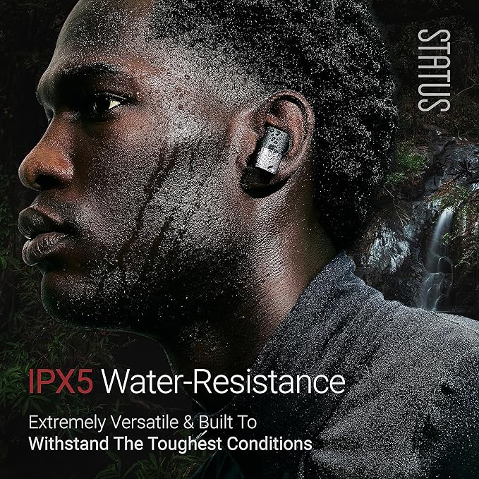 Status Between 3ANC Onyx True Active Noise Cancelling Wireless Earbuds - Black iPhone & Android ANC in Ear Buds, Charging Case, Built-in 6 Microphones, 8H Playtime, Bluetooth 5.2, IPX5 Waterproof