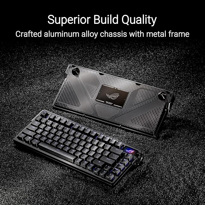 ASUS ROG Azoth Extreme Wireless Mechanical Gaming Keyboard – 75% TKL, ROG NX Storm Clicky Switches, PBT Keycaps, Aluminum Chassis, Carbon Fiber, Gasket Mount, Color OLED Screen, PC/Mac Support - Black