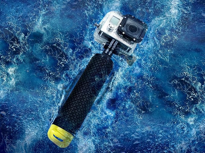 Waterproof Floating Hand Grip Compatible with GoPro Hero 12 11 10 9 8 7 6 5 4 3+ 2 1 Session Black Silver Camera Handler & Handle Mount Accessories Kit for Water Sport and Action Cameras (Yellow)